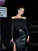 Fornecimento Transfronteiriço Site Independente Amazon Novo Sexy Slim-Fit Brilhante Ombro Único Estilo Europeu e Americano Vestido Bodycon