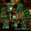 Nueva Placa Luminosa de Patio para Halloween Lápida Luminosa Jardín Exterior Patio Césped Placa Horripilante