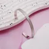 Pulseira Minimalista Elegante Gravada para o Dia a Dia, Pulseira Aberta Versátil de Aço Inoxidável com Coração