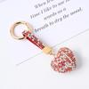 Estilo coreano diamante cristal pêssego coração amor chaveiro chaveiro flash diamante feminino bolsa fivela pingente Fábrica feminina atacado