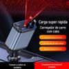 Carregador de Carro com Cabo Retrátil Um para Quatro Compatível com Huawei e Apple Adaptador de Energia Multifuncional Lâmpada Starlight