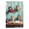 Copo de Gato Jardim Quintal Placa Arte de Parede de Natal Fazenda Café Garagem Bar Quarto Decoração de Casa