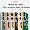 Para OPPO A77 versión japonesa funda para teléfono móvil con anillo funda 6d galvanizada magnética para coche A57S versión extranjera funda todo incluido