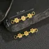 Plata de Ley S925 Chapada en Oro Antiguo, Plata Lisa Flor de Seis Pétalos Cadena de Tres Secciones Accesorio Joyería DIY Pulsera Cadena de Extensión para Collar