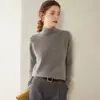 Suéter de Cachemira para Mujer Otoño/Invierno 2026 con Cuello Medio Alto, Diseño Versátil, Suéter de Punto de Lana como Capa Interior