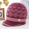 Sombrero de Lana de Conejo para Mujer Otoño e Invierno con Felpa Cálida para Personas de Mediana Edad y Mayores Protección Auditiva Protección contra el Frío Tejido Grueso para Exteriores