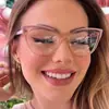 Nuevas Gafas Tr Multicolor Espejo Plano Ojo de Gato Europeo y Americano Cara Redonda Dama Espejo Plano Gafas Anti Luz Azul Montura para Miopía