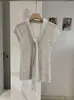 KEKEZOON Top de Punto para Mujer, Manga Corta, Cuello en V con Cinta, Otoño, Simple, Ajustado, Ceñido a la Cintura, Color Sólido, Moderno 8543