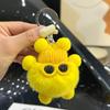Lindo llavero colgante de coche con forma de bola de carbón de piel de conejo Rex, regalo de celebridad cibernética de Corea del Sur