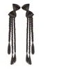 Peluca Trenzas Coleta Tocado Nuevo Estilo Chino Lazo Trenza Boxeadora Doble Coleta Bata de Casa Estilo Chino Trenza Retorcida Accesorios para el Cabello