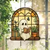Decoración de Halloween de Amazon Transfronteriza Fantasma Leyendo Atrapasoles Manualidades Colgantes Colgante