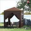 Barraca de feira dobrável de quatro cantos tenda enclosure à prova de chuva à prova de vento tecido de tenda barraca de feira noturna enclosure janela transparente abertura
