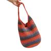 Bolso de Hombro Tipo Cubo de Paja Tejida Colorido Nueva Moda Gran Capacidad Portátil Bolso de Paja Tejida Bolso de Playa para Vacaciones Junto al Mar