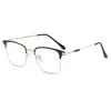 Gafas de lectura de marca BJYX, marco completo, caja de negocios, ultraligeras, ultratransparentes, de color sólido, de metal, de alta calidad, anti luz azul, espejo plano