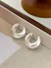 Pendientes Redondos Esmerilados Cepillados de Moda y Sencillos para Mujer, Lujo Ligero, Pendientes de Diseño de Nicho, Pendientes de Gama Alta y Versátiles