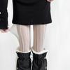 Meias Arrastão com Padrão Vertical de Losangos Meia-calça Listrada Retrô Torcida Pura Desejo Emagrecedora Meia-calça Feminina Cinza com Renda Base Meias Primavera e Outono