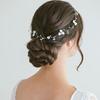 Europeo y Americano Transfronterizo Exclusivo Perla Concha Blanca Flor Hecho a Mano Cadena Suave Banda para el Cabello Adorno para la Cabeza Novia Boda Accesorios para el Cabello Lote