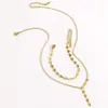 Moda para el Trayecto Acero Inoxidable Estrella Collar Pulsera Nicho Simple Elegante No se Desvanece Estrella de Cinco Puntas Cadena para la Clavícula Mujeres