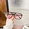 Gafas de Sol de Doble Puente en Forma de T de Moda para Hombre, Protección UV, Montura Cuadrada Grande, Efecto Adelgazante, Gafas de Sol Populares de Influencer para Mujer