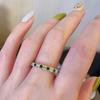 Anillo de Zirconia Color Tesoro Francés para Mujer con Apertura Ajustable Nicho de Alta Gama Lujo Ligero Elegante Versátil Nueva Artesanía para Verano