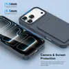Adecuado para iPhone 17 Funda para Teléfono Móvil con Porta Tarjetas Acabado Mate tipo Piel Apple 16Promax Funda Protectora Anticaídas Estilo Nuevo
