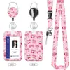 Porta-credenciales con Impresión UV para Tarjetas de Autobús, Tarjetas de Comida de Marca, Credenciales de Trabajo y Porta-identificaciones con Cordón y Correa Retráctil para el Cuello