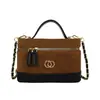 Bolsa lonchera de cuero esmerilado estilo Chanel para mujer, nuevo modelo 2026, bolso de mano de gamuza, bolso cuadrado pequeño con cadena, bolso cruzado mini