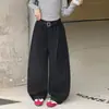 Pantalones Casuales Estilo Coreano para Mujer 2026 Nuevos Pantalones Deportivos Rectos de Pierna Ancha con Cordón de Cintura Alta Americana Sueltos Versátiles Largos