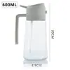 Botella pulverizadora de aceite para cocina y hogar, doble uso para rociar y verter, olla de aceite de vidrio dos en uno, sellada, engrosada, olla de aceite transparente