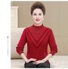 Ropa de Punto de Visón Sintético Nueva de Otoño e Invierno para Mujeres de Mediana Edad y Mayores, Manga Larga, Cuello Alto Medio, Terciopelo Todo en Uno Espesado, Ropa de Punto para Madre