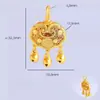 Pingente de Bênção de Bebê LocK Pingente de Longevidade Pingente Grande de LocK Colar Banhado a Cobre Ouro 24K Pingente de Colar Joias de Bebê Marca de Bênção de Bebê Ouro Areia