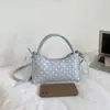 Bolsa de ombro casual de nylon da moda, grande capacidade, bolsa feminina para o trabalho, bolsa quadrada pequena, bolsa tote, bolsa de axila, fresca e doce