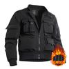 3351 Jaqueta funcional primavera e outono multi-bolso bomber jaqueta casaco retro bike coat