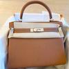 Outlet de Fábrica 2024 Bolso Kelly Piel de Vaca Bolso de Mujer Patrón Lichi Togo Piel de Vaca Hombro Portátil Bolso Platino Bolso de Novia