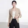 Fábrica de Origem 1688 Roupas Femininas Estilo Miyake Jaqueta Cardigan de Lapela Grande Feminina Modelagem Solta Emagrecedora Roupa Exterior com Meia Manga