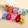 Llavero de Muñeca Conejo Boca Grande de Peluche Colorido Lindo Nutria Falsa Piel de Conejo Colgante para Coche Mochila Accesorios Estilo Ins