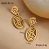 Collar colgante de vórtice espiral hueco transfronterizo Europa y Estados Unidos pendientes de acero inoxidable chapados en oro de 18 quilates traje de joyería venta directa