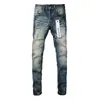 Jeans ajustados pitillo personalizados de moda urbana de alta calidad marca PUR nuevos para hombre, lavados, desgastados, rayados, personalizados.