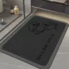 Tapete de Chão para Banheiro de Lama de Diatomáceas Cinza Capacho Absorvente de Água Entrada de Vaso Sanitário Antiderrapante Absorvente de Água Secagem Rápida Resistente a Manchas Tapete de Chão