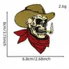 Patches bordados de cowboy ocidental transfronteiriços com motivos de caveira, cabeça de touro, guitarra para reparar furos em roupas e bolsas