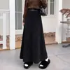 Falda Midi Larga de Otoño/Invierno con Textura Casual Retro Maillard de Temperamento Adelgazante Nicho Francés de Cintura Alta Fluida