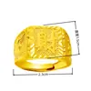 Anel Aberto Fashionável Trazedor de Riqueza, Anel com Gravação Auspiciosa de Yuanbao e Carta da Fortuna, Anel Luxuoso Dourado Ajustável