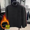 Suéter de Terciopelo de una Pieza con Cuello Alto para Hombre en Invierno, Camiseta Interior de Punto Grueso con Forro Polar para Hombre, Suéter Interior de Chenilla Cálido