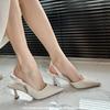 Lindos Sapatos de Salto Alto para Mulheres, Novo Estilo Primavera e Verão 2026, Saltos Agulha, Design Exclusivo, Sandálias Elegantes de Bico Fechado para o Verão