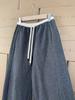 Diseño Nuevo Primavera y Otoño 2026 Gris Nicho Traje Pantalones Casuales para Mujer Estilo Europeo Caídos Rectos de Pierna Ancha