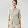 ¡Alta calidad! Cárdigan de cachemira para mujer, prenda exterior de punto con mezcla de seda, de terciopelo, cuello redondo, engrosado, cárdigan con estampado de corazón