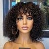 Perucas de Cabelo Humano Curto Ondulado Onda d'Água humanhairwig