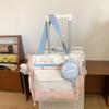 Bolsa de ombro transversal fofa de gatinho, bolsa de mão para meninas com bolsa de ombro para estudantes do ensino médio, bolsa escolar de grande capacidade