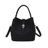 Bolso cubo simple y elegante estilo coreano, nuevo bolso de mujer primavera 2026, moderno y versátil para el trabajo, bolso de hombro y cruzado