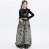 Roupas para Meninas de Dança Jazz, Conjunto de Colete Cropped Tendência Estilo Coreano, Roupa de Desfile de Ano Novo para Performance de Jazz Infantil